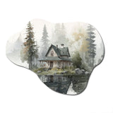 Cottage By The Lake II - Asymmetric Metal Wall Art