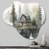 Cottage By The Lake II - Asymmetric Metal Wall Art