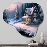 Winter Scene Farmhouse - Asymmetric Metal Wall Art