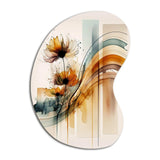 Orange Daisy Flowers Hyperrealistic II - Asymmetric Metal Wall Art