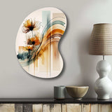 Orange Daisy Flowers Hyperrealistic II - Asymmetric Metal Wall Art