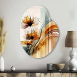 Orange Daisy Flowers Hyperrealistic II - Asymmetric Metal Wall Art