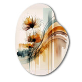 Orange Daisy Flowers Hyperrealistic II - Asymmetric Metal Wall Art