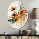 Orange Daisy Flowers Hyperrealistic II - Asymmetric Metal Wall Art