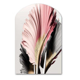 Pink And Grey Gerbera Hyperrealistic Flowers - Asymmetric Metal Wall Art