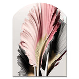 Pink And Grey Gerbera Hyperrealistic Flowers - Asymmetric Metal Wall Art