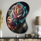 Multicolor Hyperrealistic Roses - Asymmetric Metal Wall Art