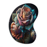 Multicolor Hyperrealistic Roses - Asymmetric Metal Wall Art