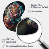 Multicolor Hyperrealistic Roses - Asymmetric Metal Wall Art