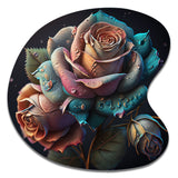 Multicolor Hyperrealistic Roses - Asymmetric Metal Wall Art