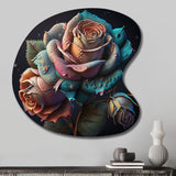 Multicolor Hyperrealistic Roses - Asymmetric Metal Wall Art