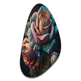 Multicolor Hyperrealistic Roses - Asymmetric Metal Wall Art