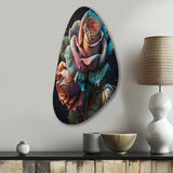 Multicolor Hyperrealistic Roses - Asymmetric Metal Wall Art