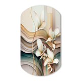 Beige Orchid Flowers Hyperrealistic II - Asymmetric Metal Wall Art