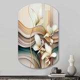 Beige Orchid Flowers Hyperrealistic II - Asymmetric Metal Wall Art