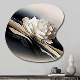 Beige Peony Flowers Hyperrealistic II - Asymmetric Metal Wall Art