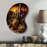 Cactus In Desert II - Asymmetric Metal Wall Art