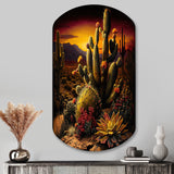 Cactus In Desert II - Asymmetric Metal Wall Art