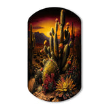 Cactus In Desert II - Asymmetric Metal Wall Art