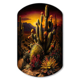 Cactus In Desert II - Asymmetric Metal Wall Art