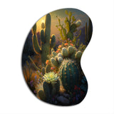 Cactus In Desert III - Asymmetric Metal Wall Art