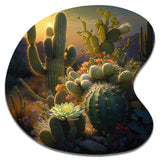 Cactus In Desert III - Asymmetric Metal Wall Art