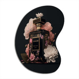 Elegant Floral Perfume Bottle II - Asymmetric Metal Wall Art