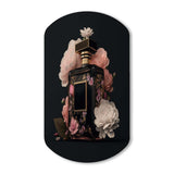 Elegant Floral Perfume Bottle II - Asymmetric Metal Wall Art