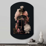 Elegant Floral Perfume Bottle II - Asymmetric Metal Wall Art