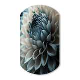 Blue And White Dahlia Flowers II - Asymmetric Metal Wall Art