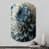 Blue And White Dahlia Flowers II - Asymmetric Metal Wall Art