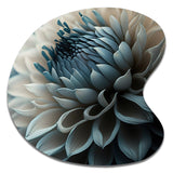 Blue And White Dahlia Flowers II - Asymmetric Metal Wall Art