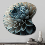 Blue And White Dahlia Flowers II - Asymmetric Metal Wall Art