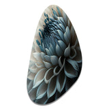 Blue And White Dahlia Flowers II - Asymmetric Metal Wall Art