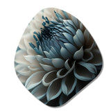 Blue And White Dahlia Flowers II - Asymmetric Metal Wall Art