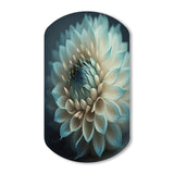 Blue And White Dahlia Flowers V - Asymmetric Metal Wall Art