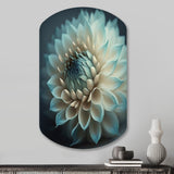 Blue And White Dahlia Flowers V - Asymmetric Metal Wall Art