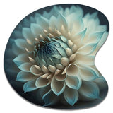 Blue And White Dahlia Flowers V - Asymmetric Metal Wall Art