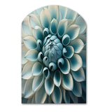 Blue,White Dahlia Flowers I - Asymmetric Metal Wall Art