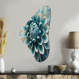 Blue,White Dahlia Flowers I - Asymmetric Metal Wall Art