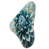 Blue,White Dahlia Flowers I - Asymmetric Metal Wall Art