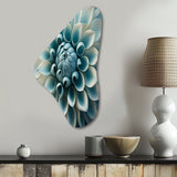 Blue,White Dahlia Flowers I - Asymmetric Metal Wall Art