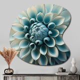 Blue,White Dahlia Flowers I - Asymmetric Metal Wall Art