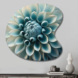 Blue,White Dahlia Flowers I - Asymmetric Metal Wall Art