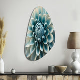 Blue,White Dahlia Flowers I - Asymmetric Metal Wall Art