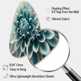 Blue,White Dahlia Flowers I - Asymmetric Metal Wall Art