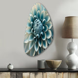 Blue,White Dahlia Flowers I - Asymmetric Metal Wall Art