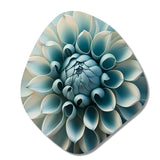 Blue,White Dahlia Flowers I - Asymmetric Metal Wall Art