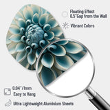 Blue,White Dahlia Flowers I - Asymmetric Metal Wall Art