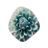 Blue,White Dahlia Flowers I - Asymmetric Metal Wall Art